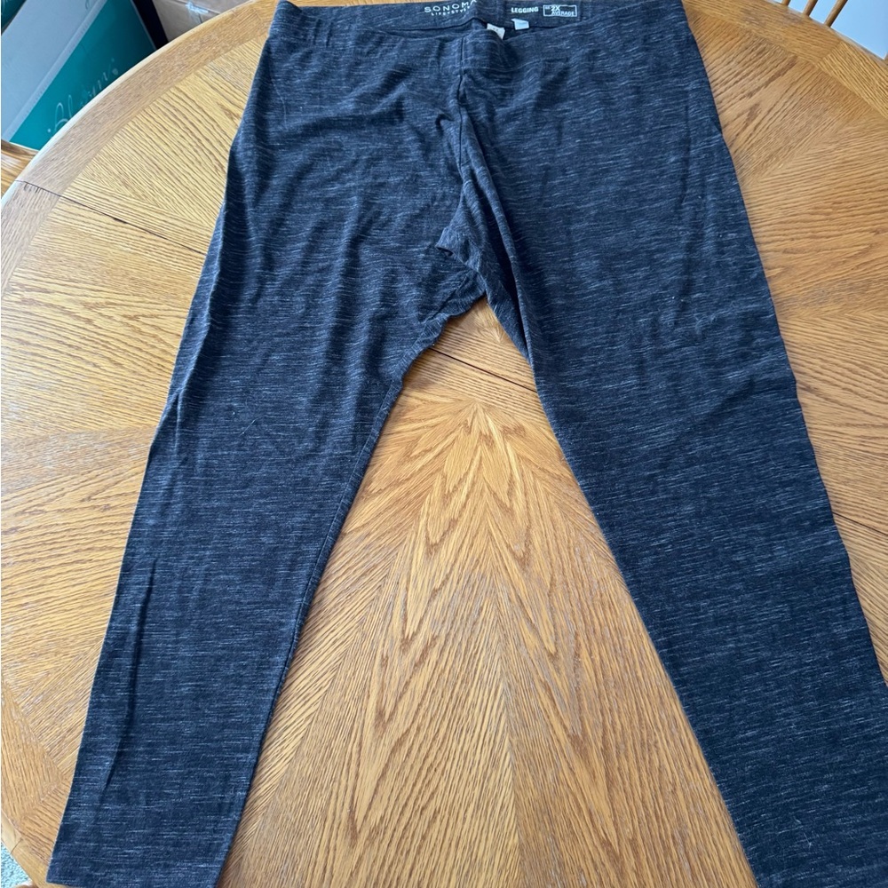Sonoma Lifestyle Plus size pants leggings heather gray grey 2xl